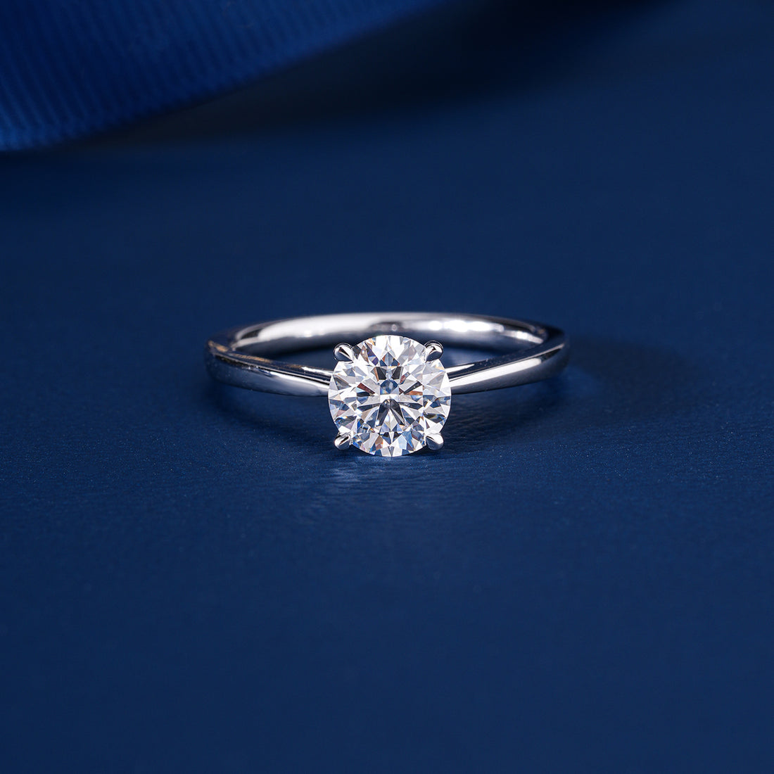 1.00 Ct Round Cut Lab Grown Diamond Solitaire 4 prong set Engagement Ring