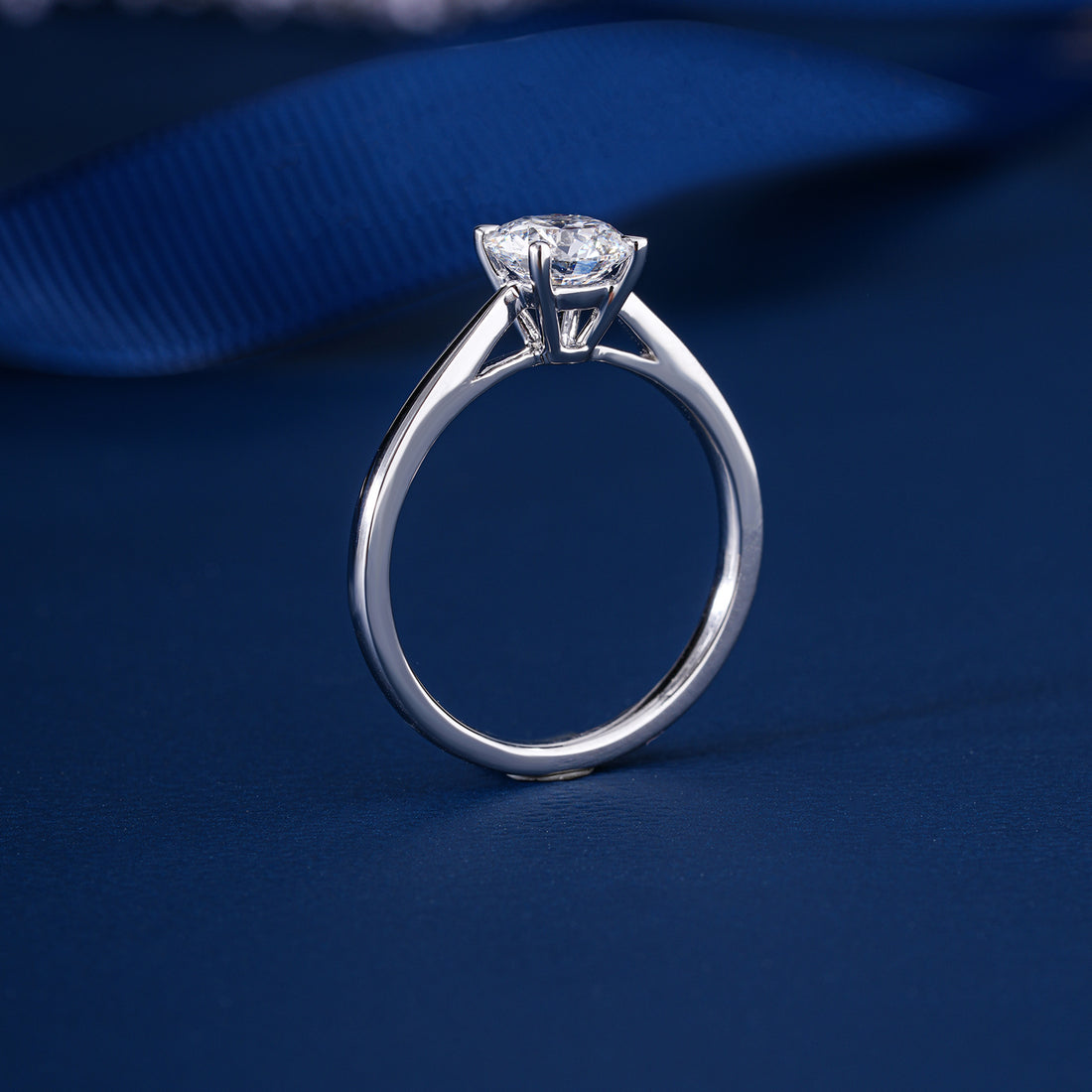 1.0 CT Round Cut Lab-Grown Diamond Solitaire Engagement Ring