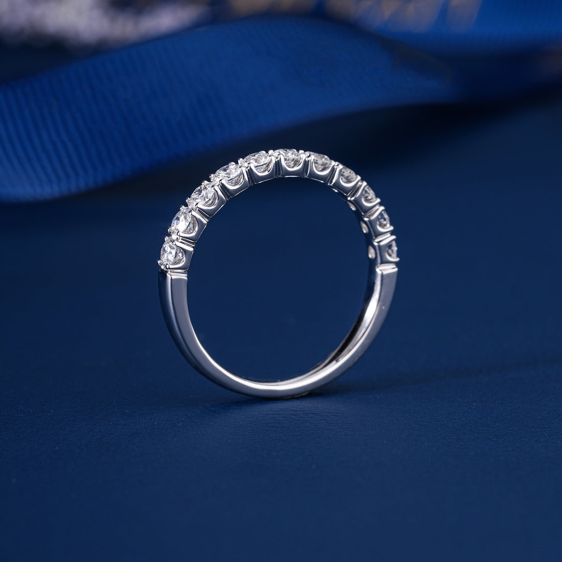 1.20 Ct Round Brilliant Lab Diamond Elegant Minimalist Wedding Band