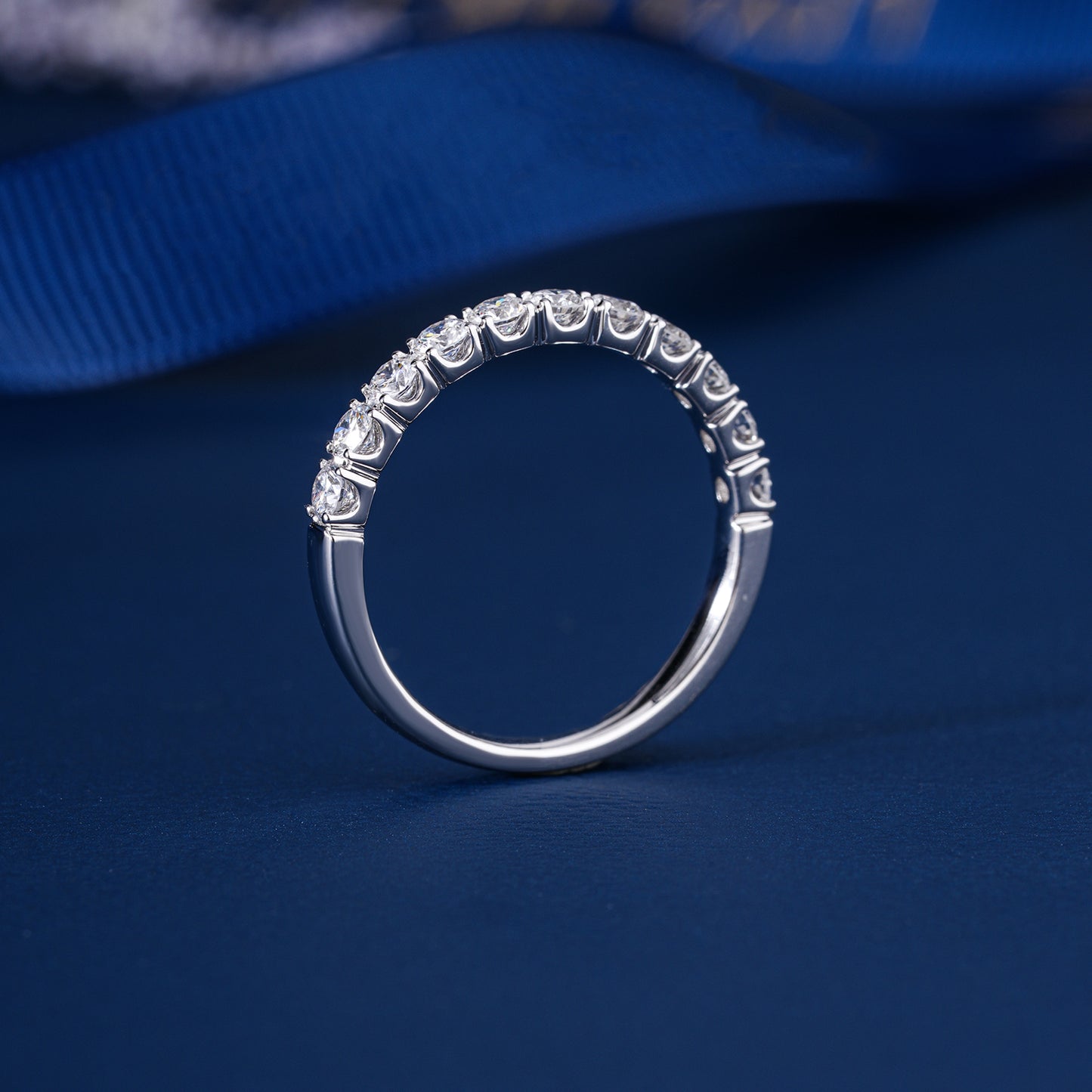 1.20 Ct Round Brilliant Lab Diamond Elegant Minimalist Wedding Band