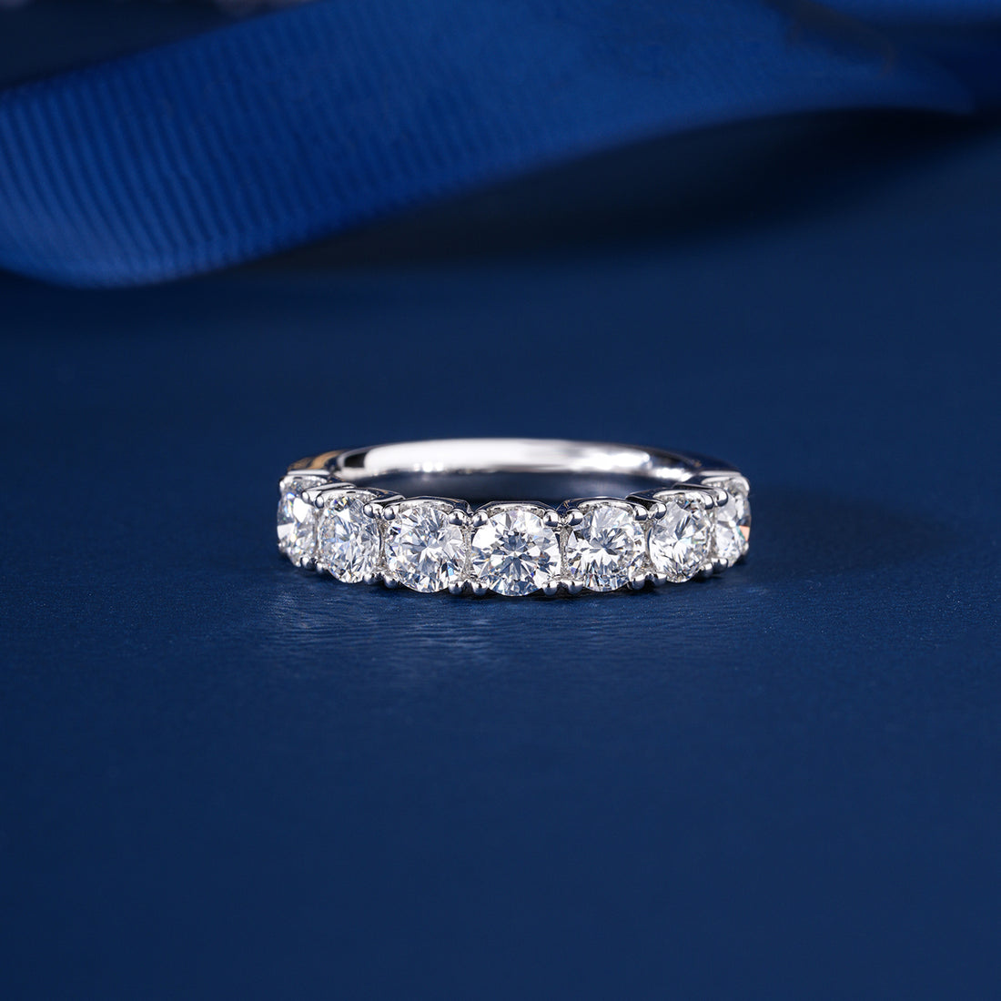 1.50 TCW Round Cut Lab Grown Diamond  Wedding Anniversary Band