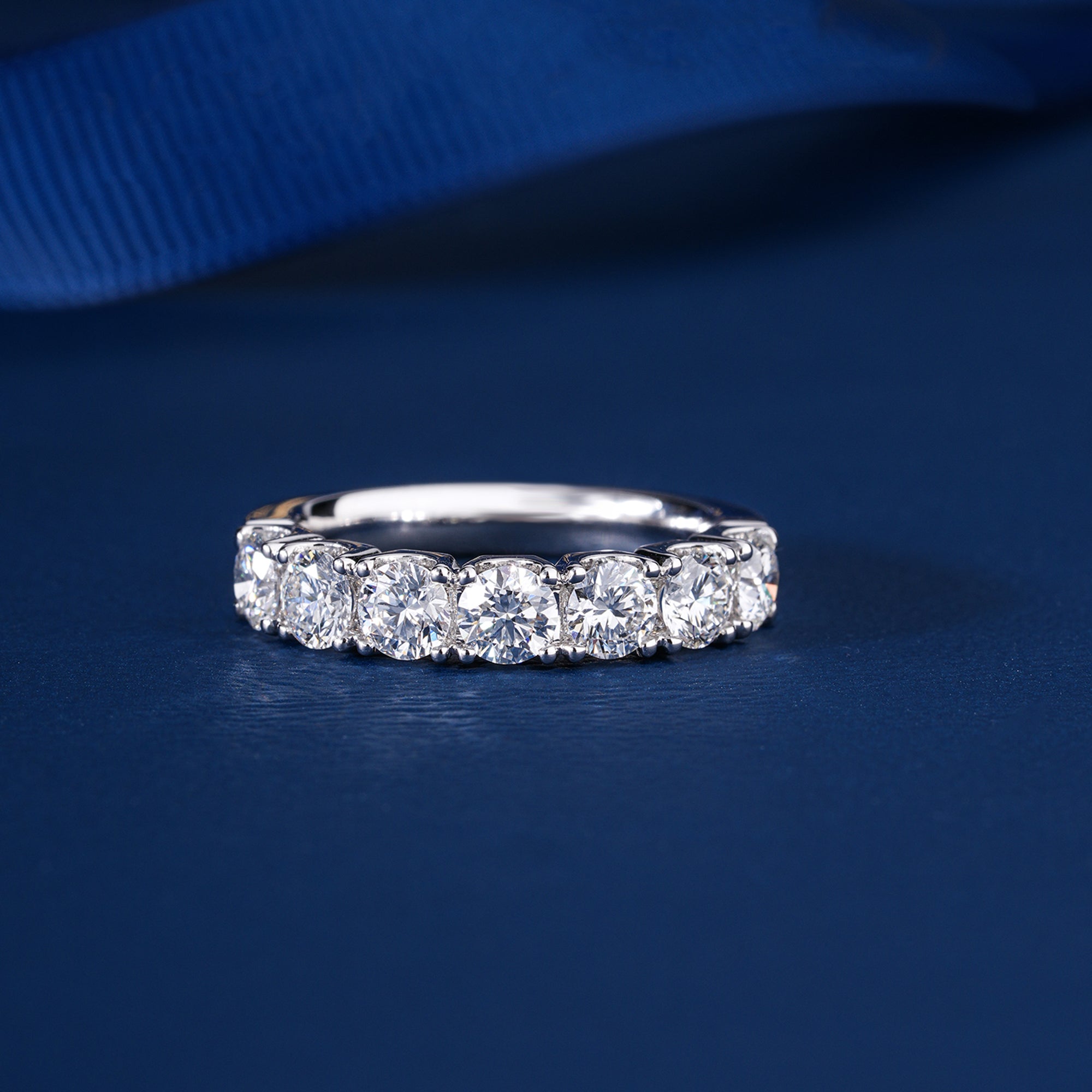 1.90 Ct Round Brilliant Lab Diamond Semi-Eternity Wedding Band