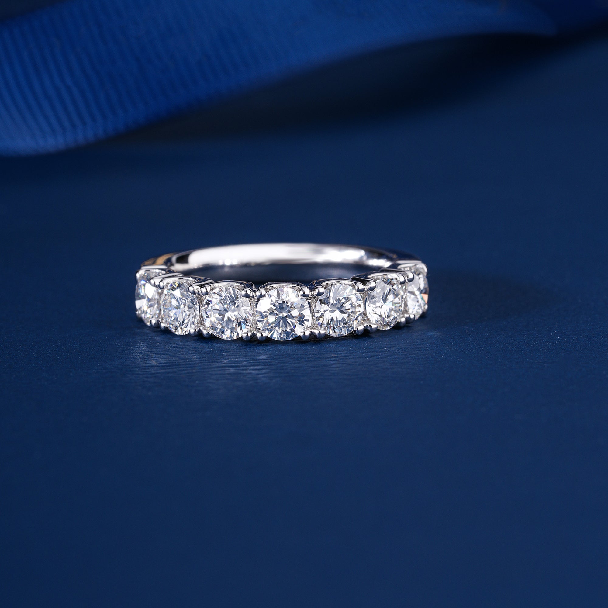 2.20 TCW Round Cut Lab Grown Diamond Eternity Wedding Band