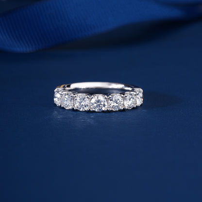 1.0 TCW Round Cut Lab Grown Diamond Half Eternity Wedding Band