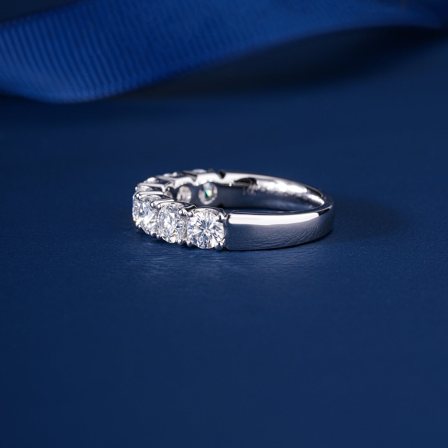 2.20 TCW Round Cut Lab Grown Diamond Eternity Wedding Band