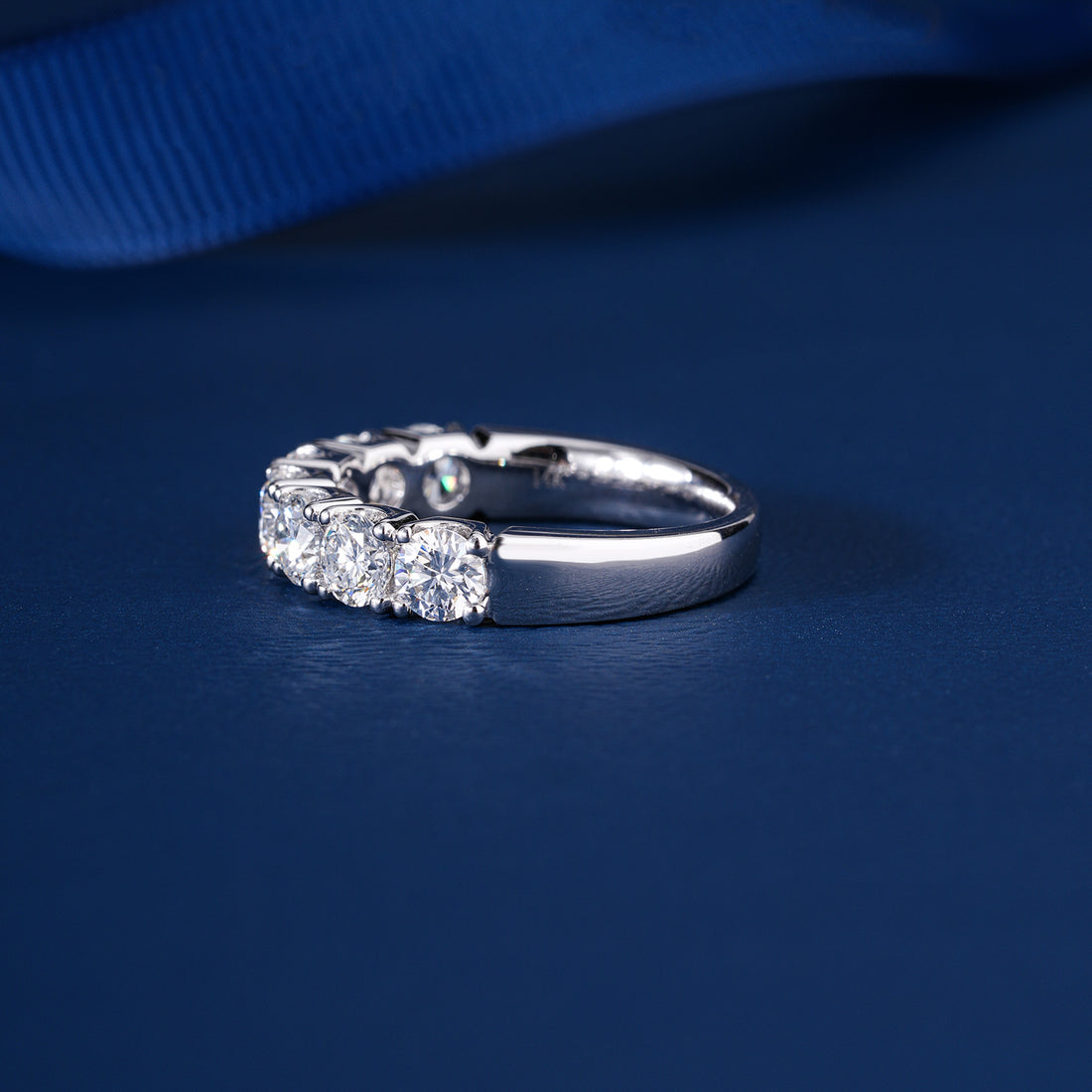 1.90 Ct Round Brilliant Lab Diamond Semi-Eternity Wedding Band