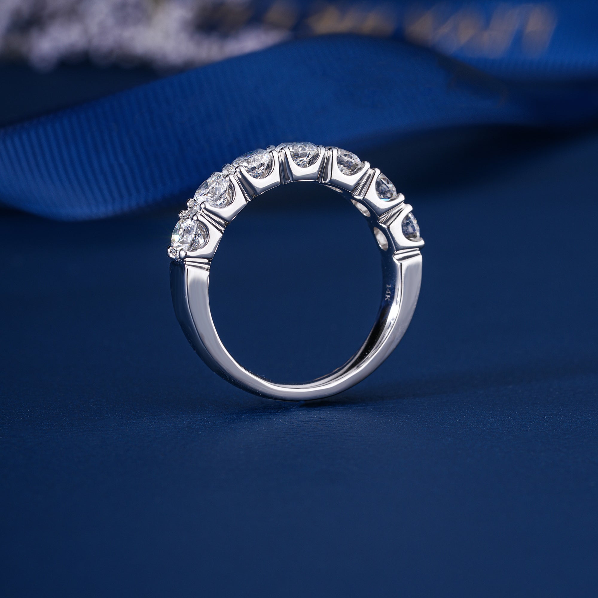 1.50 TCW Round Cut Lab Grown Diamond  Wedding Anniversary Band