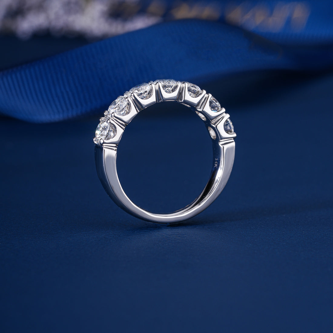 1.50 TCW Round Cut Lab Grown Diamond  Wedding Anniversary Band