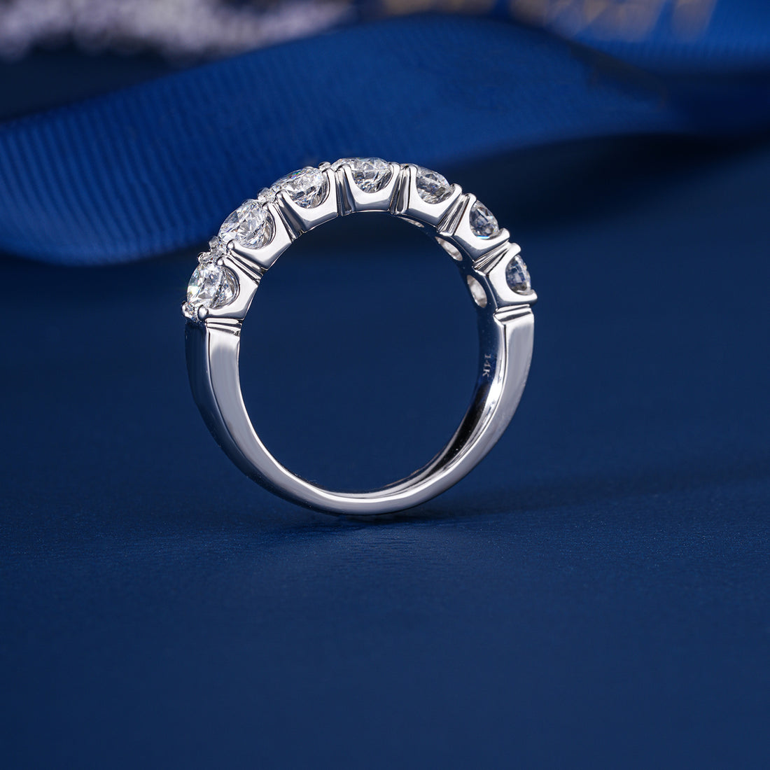 2.20 TCW Round Cut Lab Grown Diamond Eternity Wedding Band