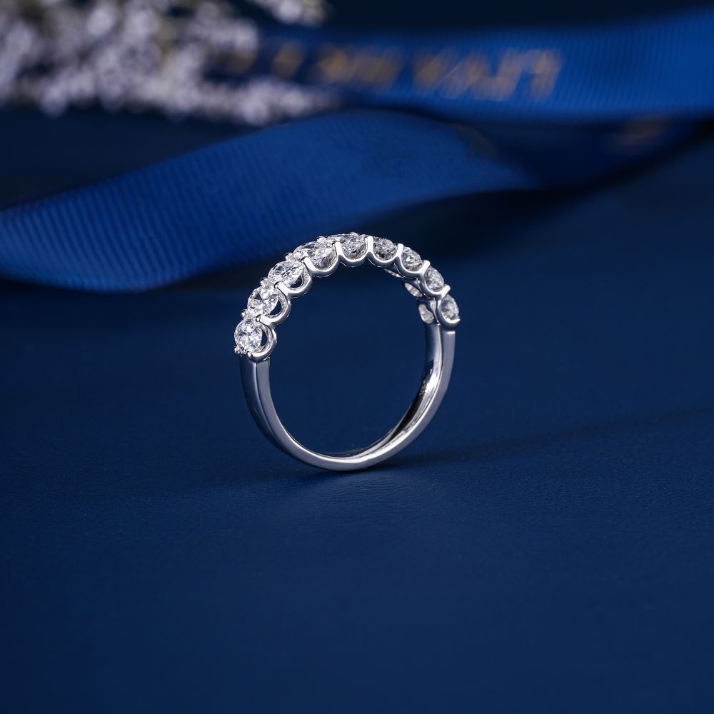 1.25 TCW Oval Cut Lab Grown Diamond Sparkle Wedding Band