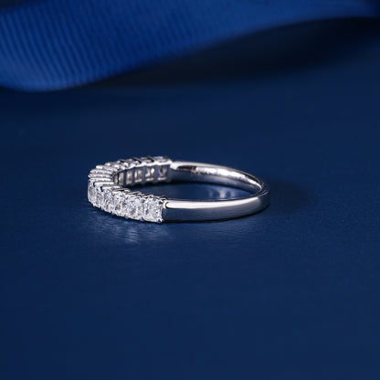 0.80 TCW Radiant Cut Lab Diamond Half Eternity Wedding Band