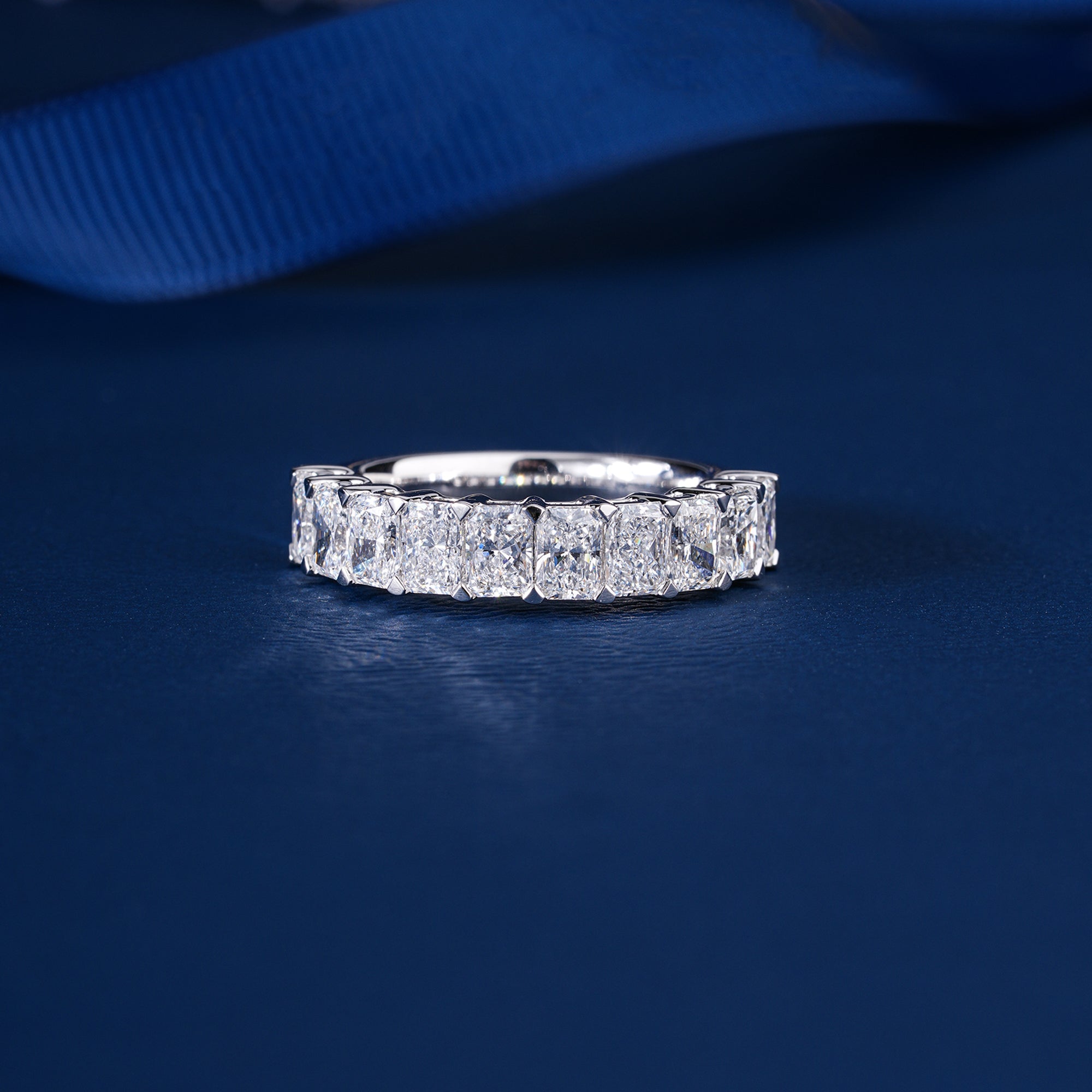 1.70 TCW Radiant Shape Lab Diamond Eternity Luxury Bridal Wedding Band