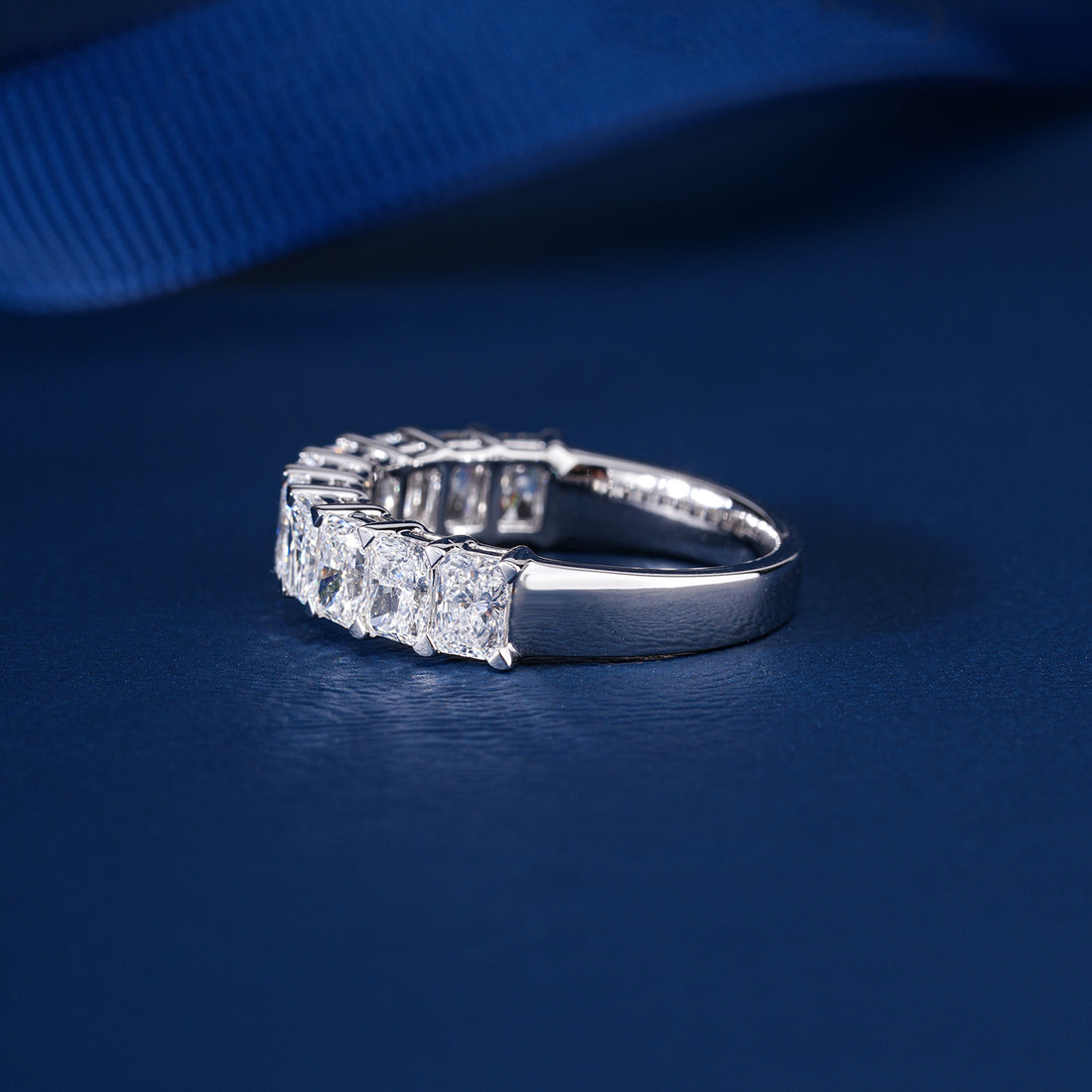 2.30 TCW Radiant Shape Lab Diamond Eternity Stackable Wedding Ring