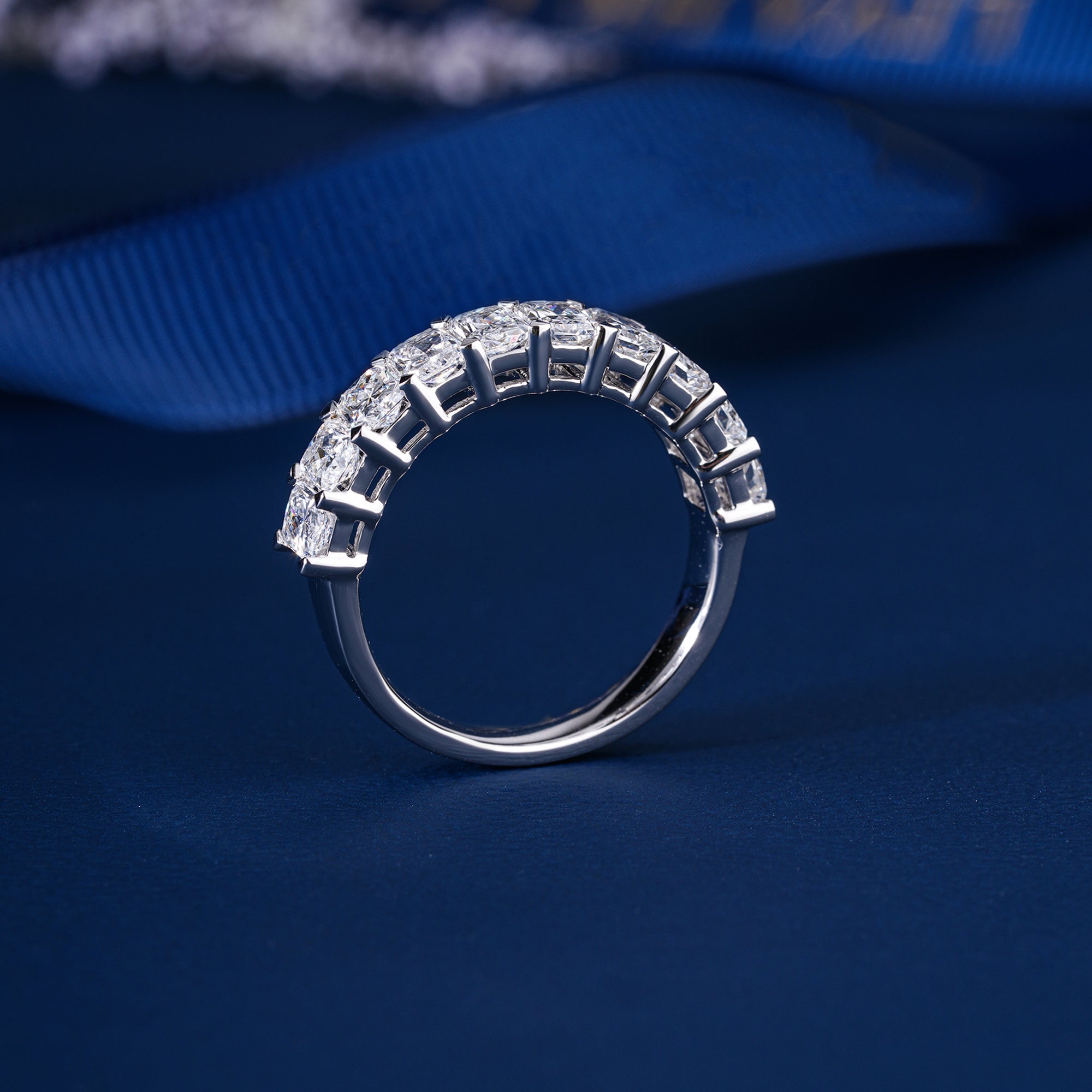 1.70 TCW Radiant Shape Lab Diamond Eternity Luxury Bridal Wedding Band