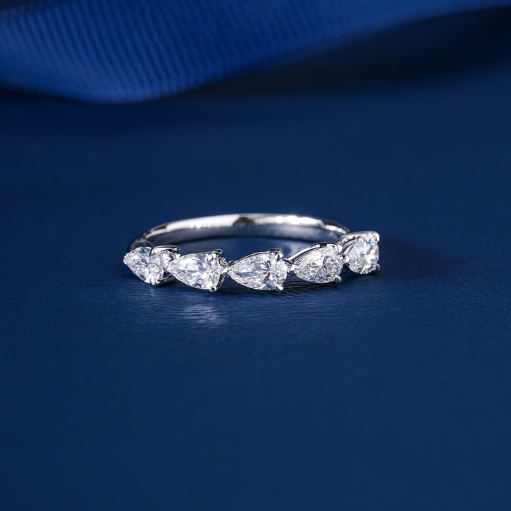 0.90 TCW East to West Pear Diamond Eternity Wedding Band
