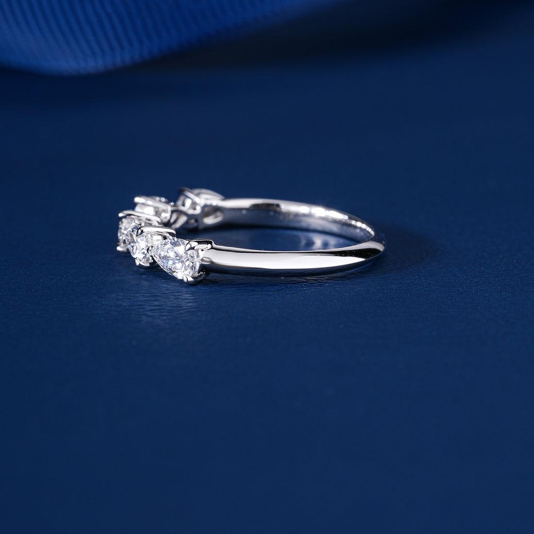 0.90 TCW East to West Pear Diamond Eternity Wedding Band