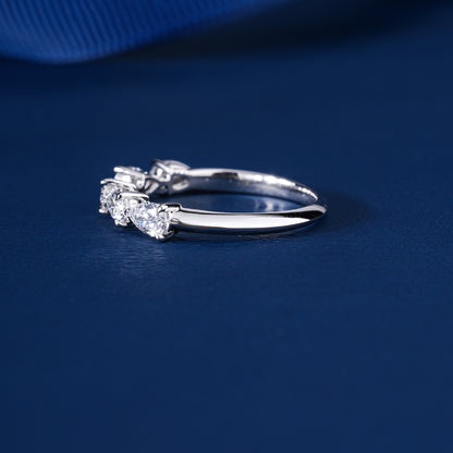 0.90 TCW East to West Pear Diamond Eternity Wedding Band