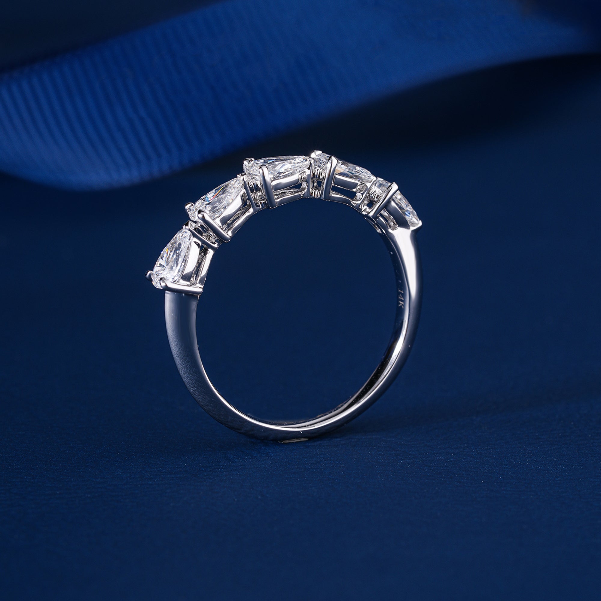 0.90 TCW East to West Pear Diamond Eternity Wedding Band