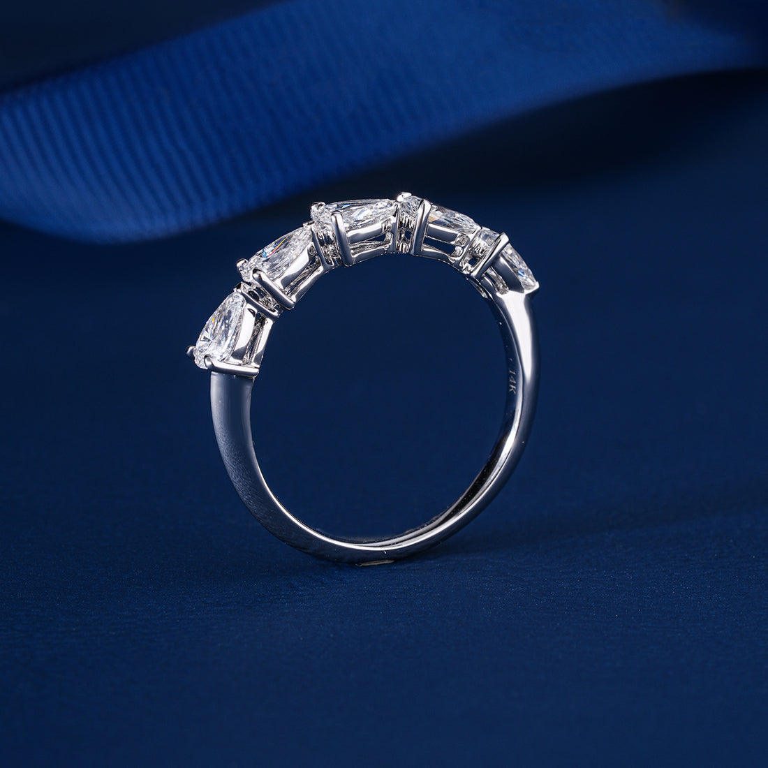 0.90 TCW East to West Pear Diamond Eternity Wedding Band