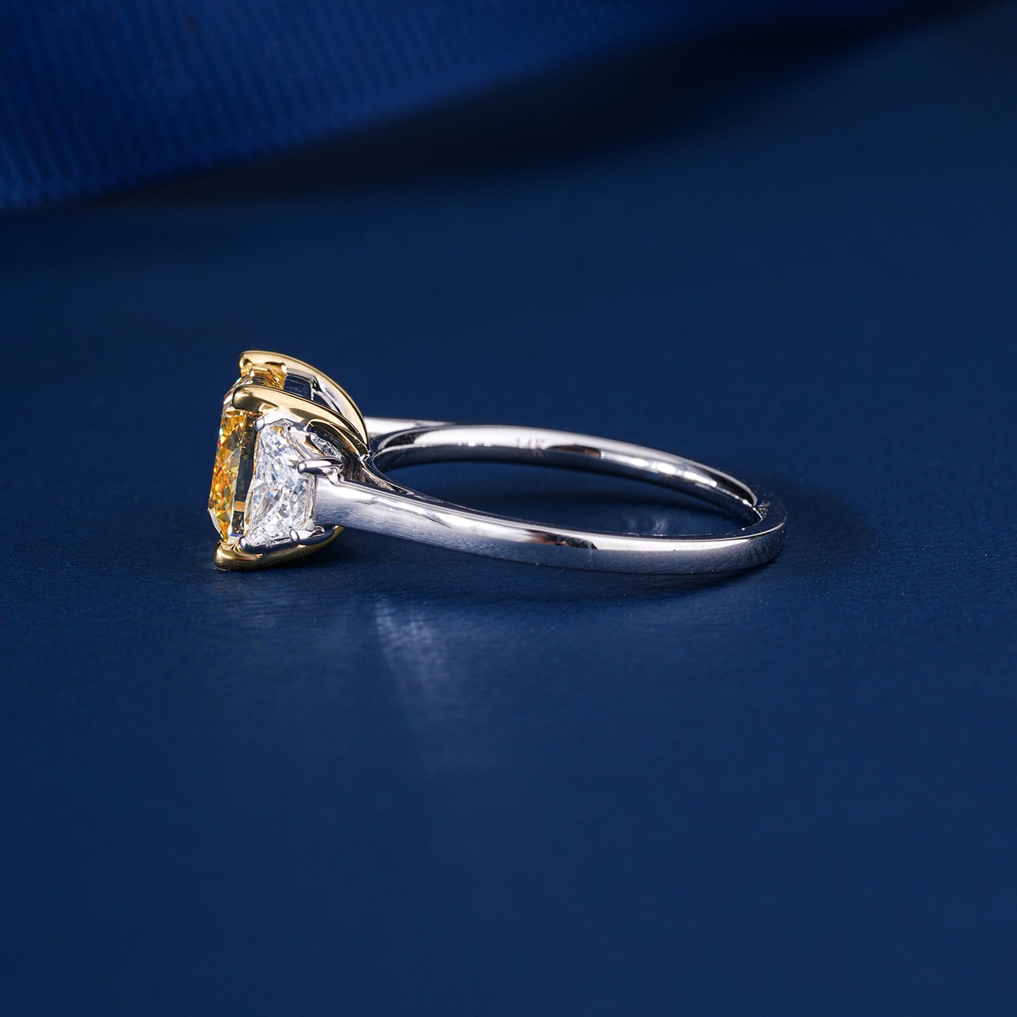 3.00 CT Cushion Cut Diamond Engagement Ring, solid Gold Lab Grown Three Stone Ring