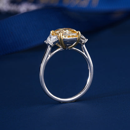 3.00 CT Cushion Cut Diamond Engagement Ring, solid Gold Lab Grown Three Stone Ring