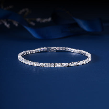 Round Lab Grown Diamond Tennis Bracelet