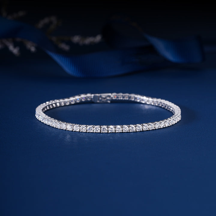 Stunning 13.868 CTW Lab Grown Diamond Tennis Bracelet Premium 4mm Round Shape Iconic Jewelry