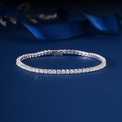 Round Lab Grown Diamond Tennis Bracelet