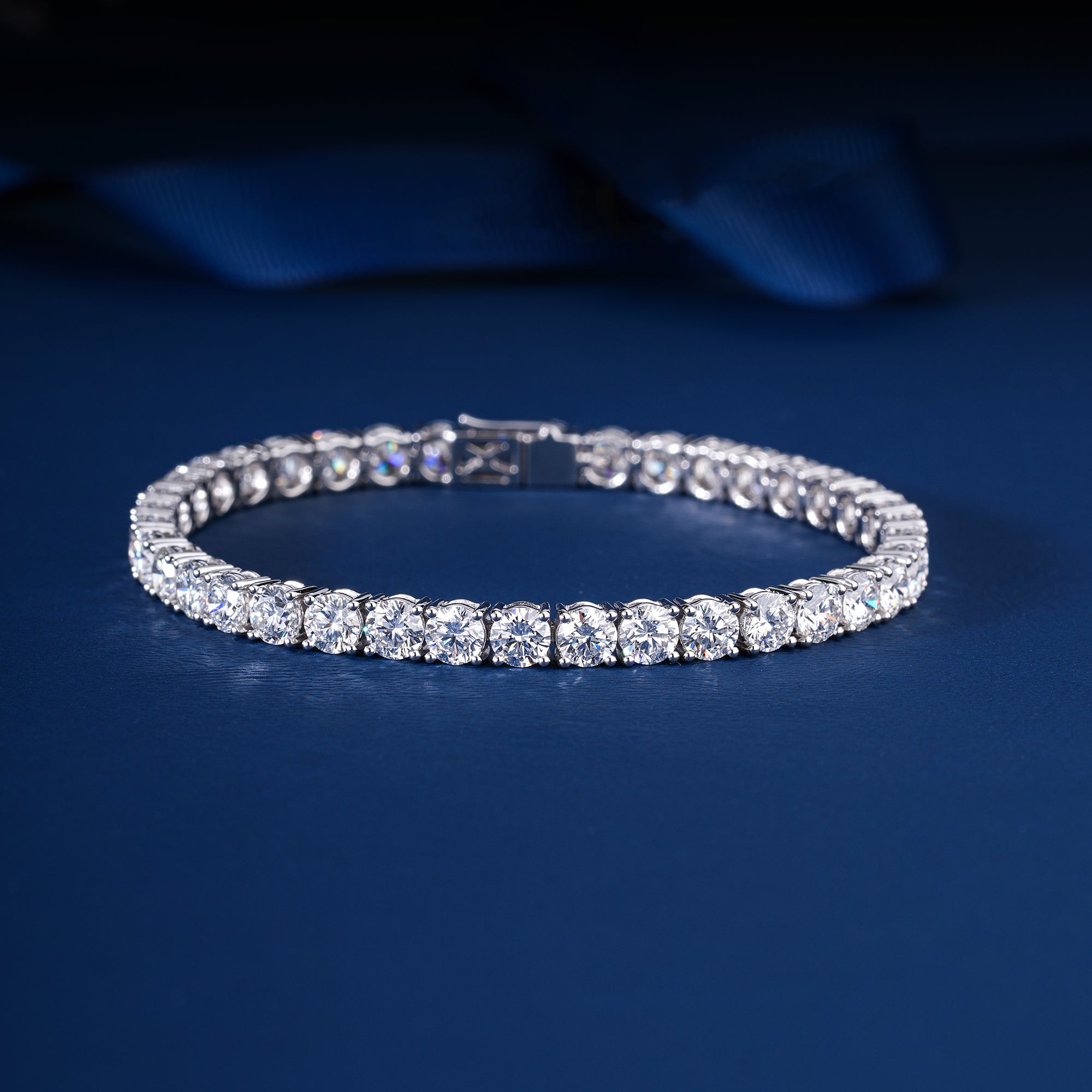 IGI Certified 20.62 CT Lab Grown Diamond Tennis Bracelet Round Cut 5mm Luxury Anniversary Jewelry