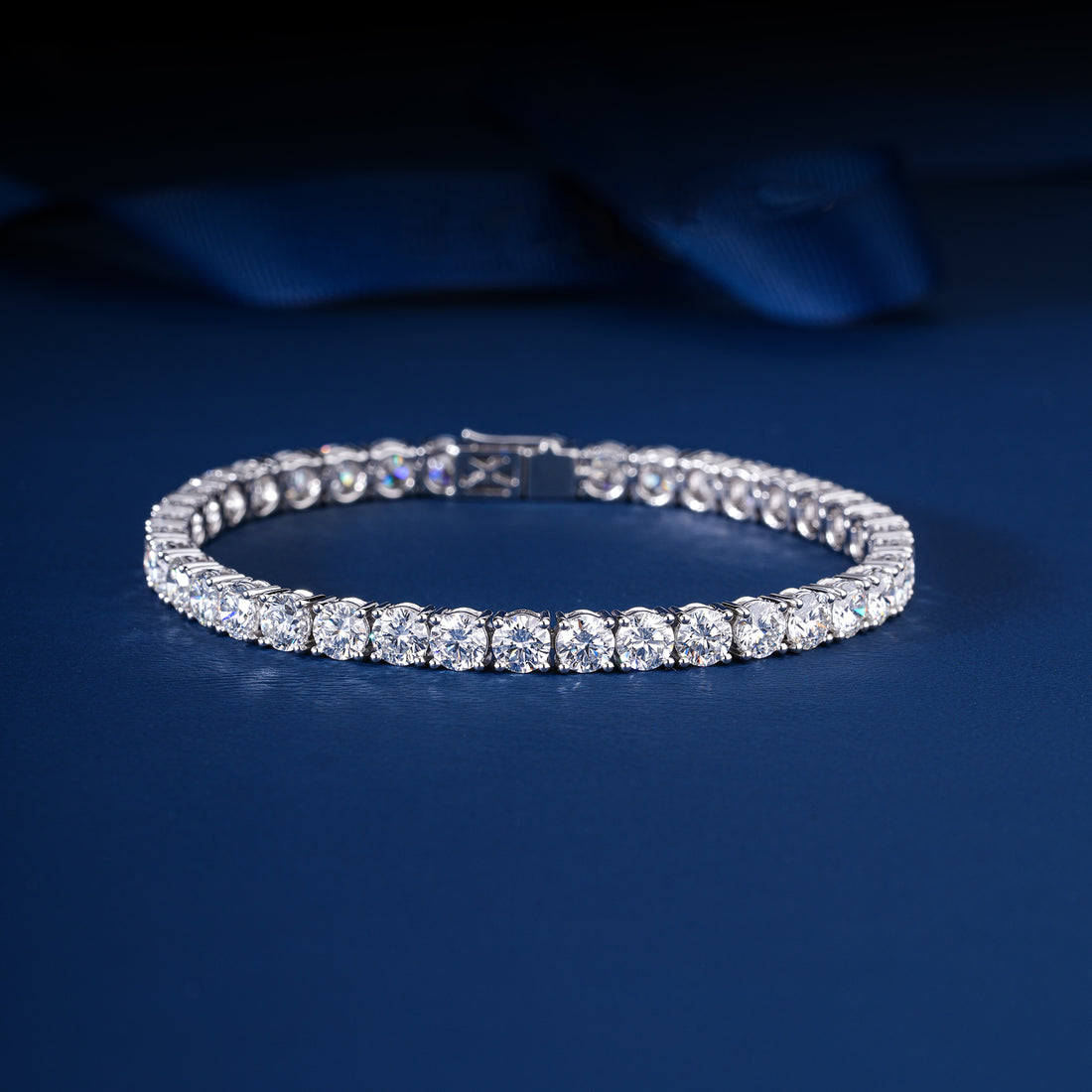 Stunning 17.601 CTW Lab Grown Diamond Tennis Bracelet Premium 4.5mm Round Shape Sparkly Classic Jewelry for Bridal Party