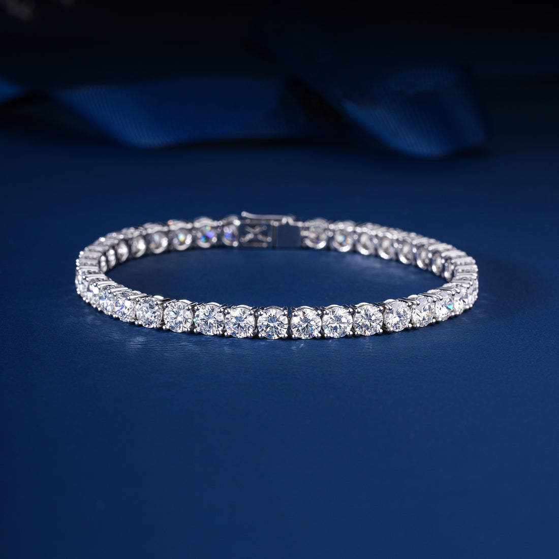 IGI Certified 26.28 CT Lab Grown Diamond Tennis Bracelet Massive 5.5mm Round Brilliant Cut Luxury Anniversary Jewelry