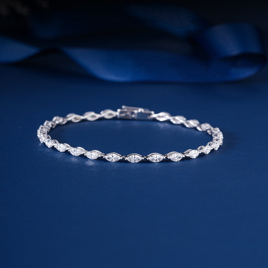 Marquise Lab Grown Diamond Horizontal Tennis Bracelet