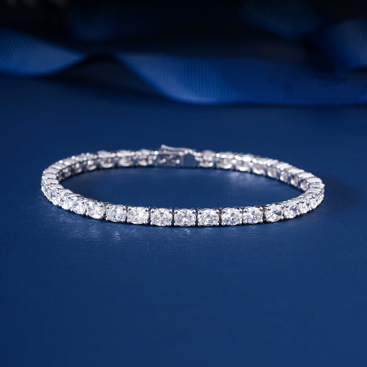 Oval Shape Lab Grown Diamond Tennis Bracelet