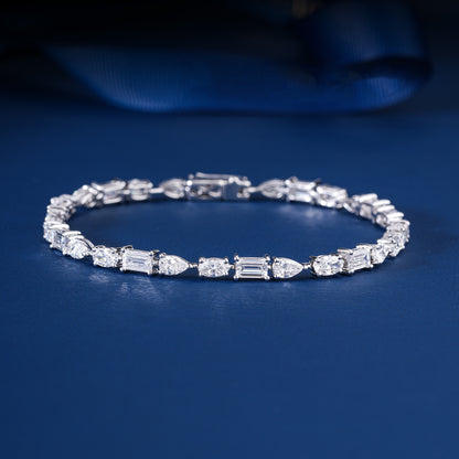 Oval-Pear-Baguette Lab Grown Diamond Mixed Shape Tennis Bracelet