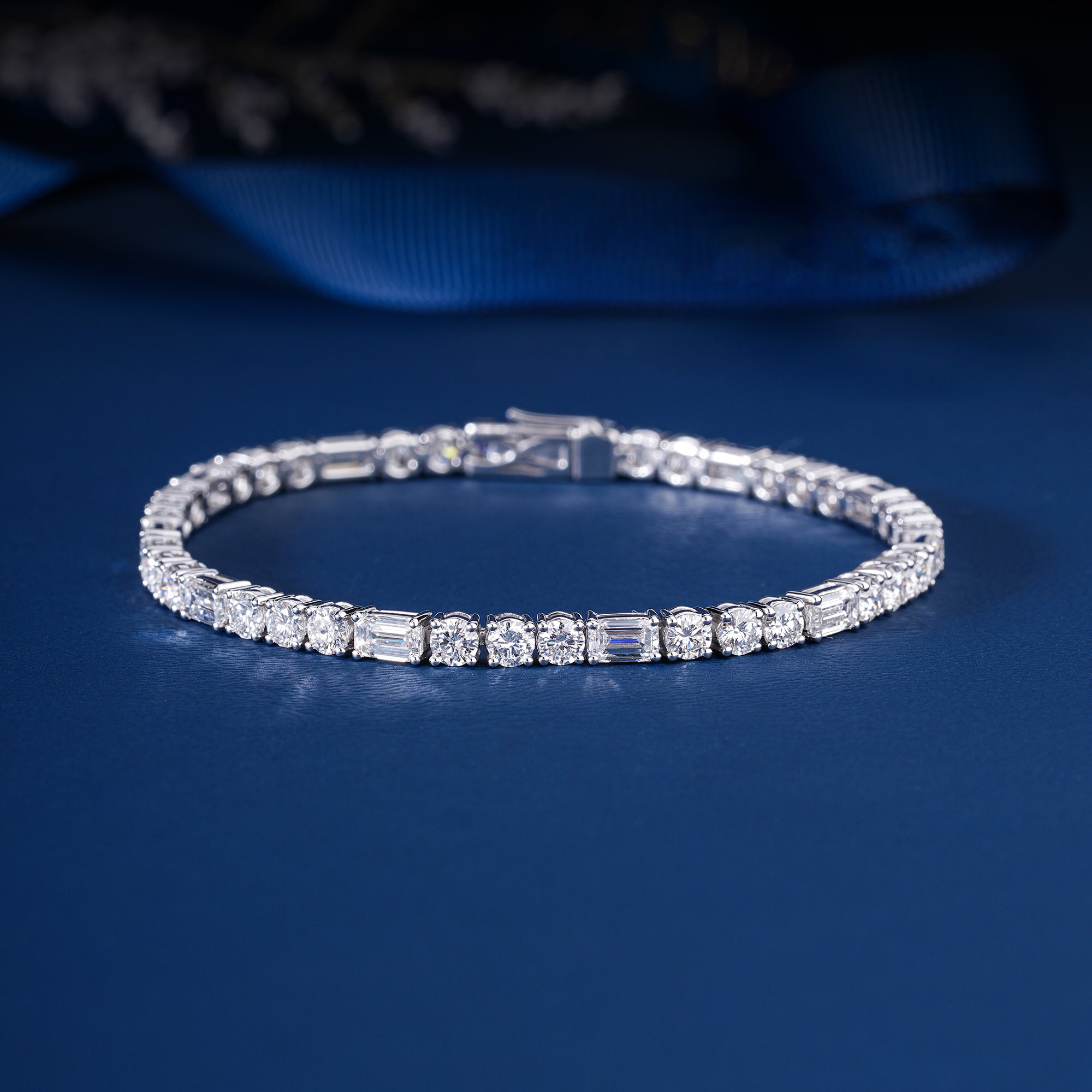 Stunning 16.76 CTW Lab Grown Diamond Tennis Bracelet Premium Step Brilliant Cut Emerald Round Shape Iconic Bridal Party