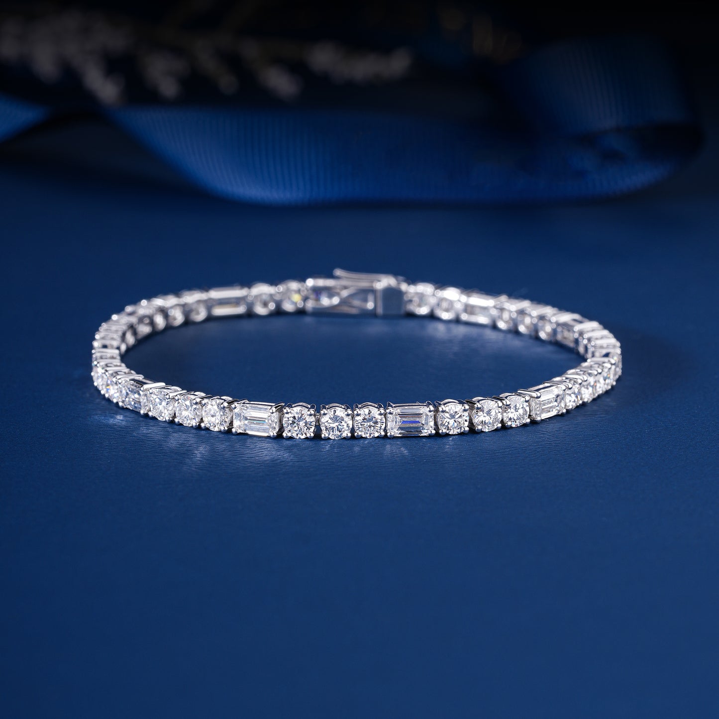 Emerald-Round Lab Grown Diamond Tennis Bracelet