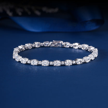 Oval-Round Lab Grown Diamond Tennis Bracelet