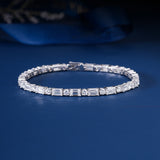 Emerald and Round Lab Grown Diamond Mixed Shape Tennis Bracelet