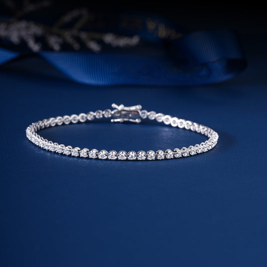 Round Lab Grown Diamond Tennis Bracelet