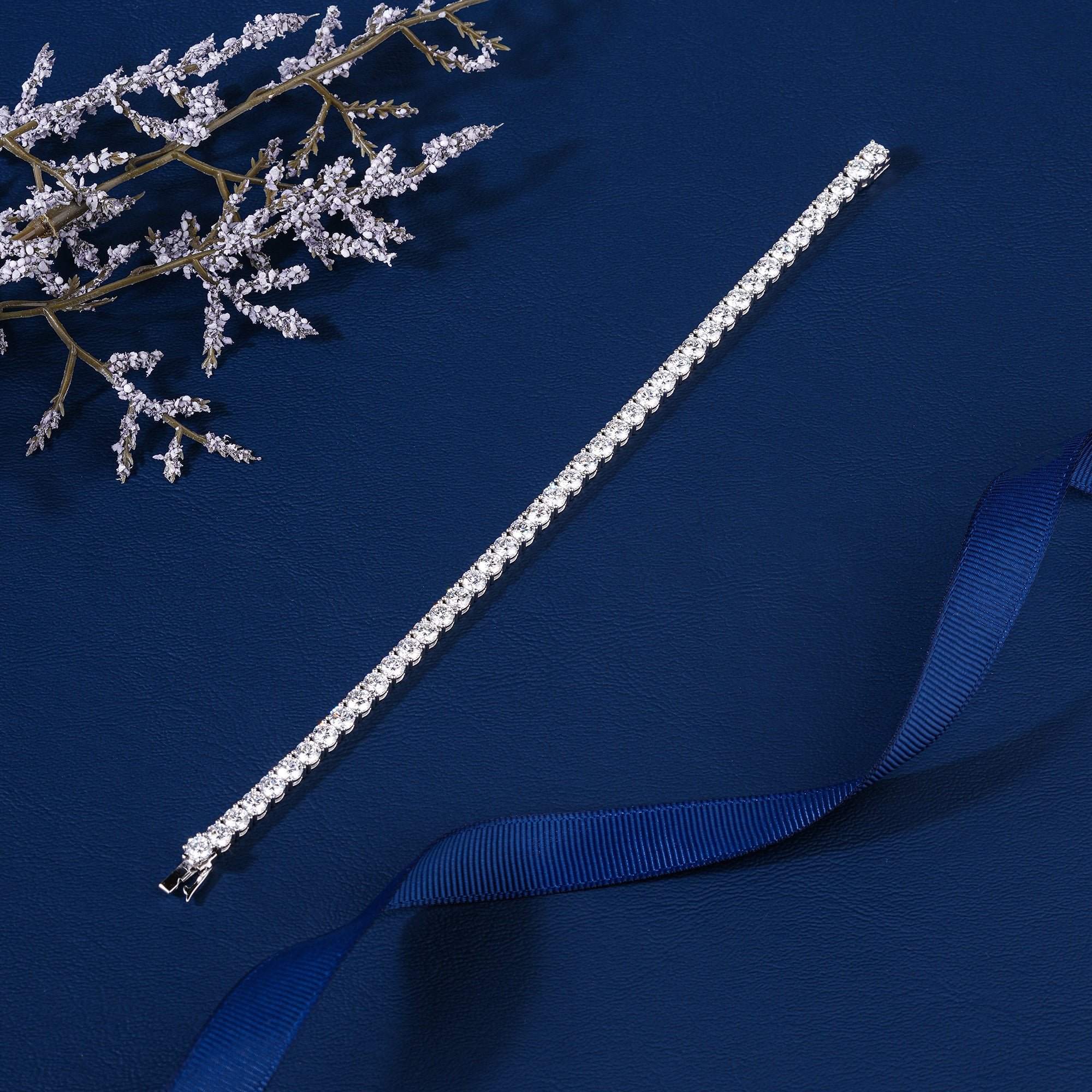 IGI Certified 4.34 CT Round Diamond Tennis Bracelet 14k White Gold Classic 4 Prong Luxury (Copy)