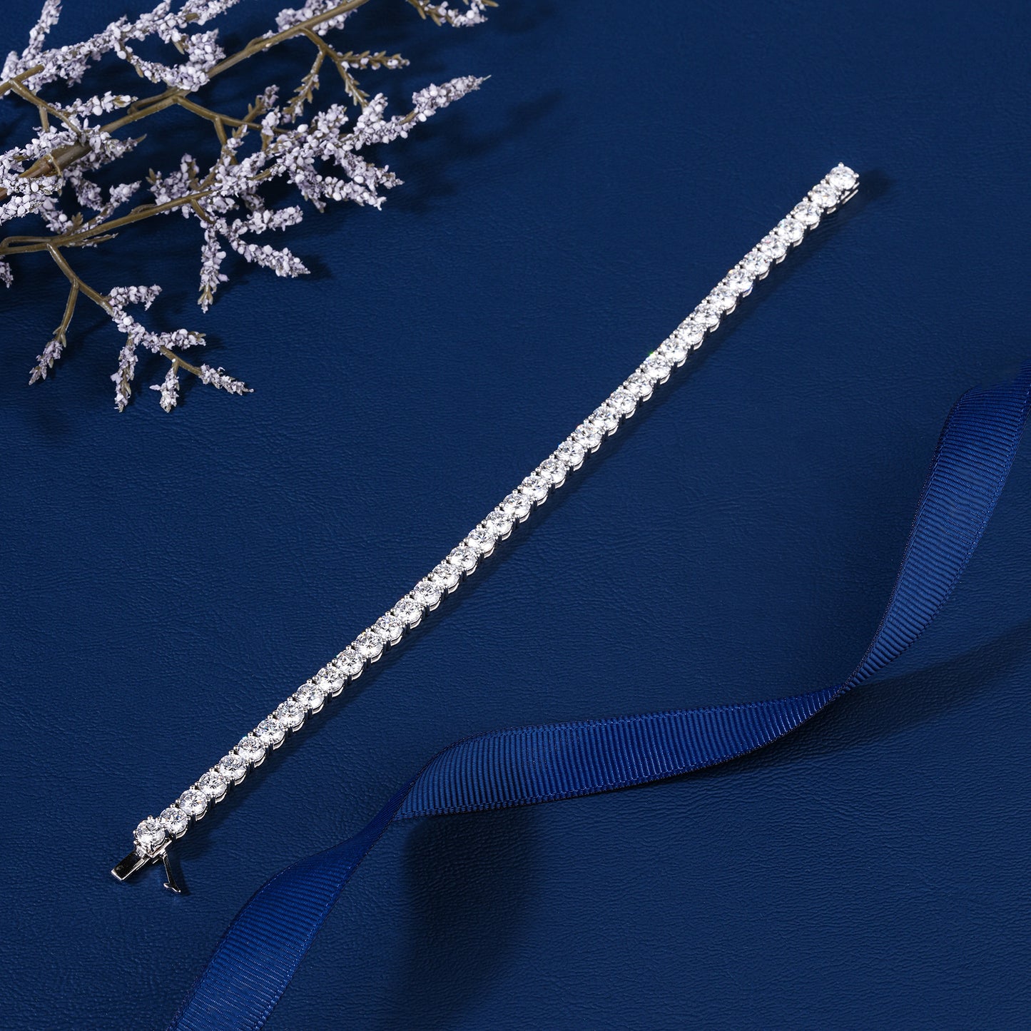 Round Lab Grown Diamond Tennis Bracelet