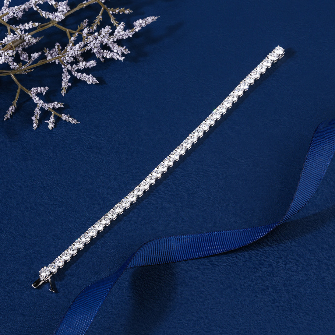 IGI Certified 20.62 CT Lab Grown Diamond Tennis Bracelet Round Cut 5mm Luxury Anniversary Jewelry