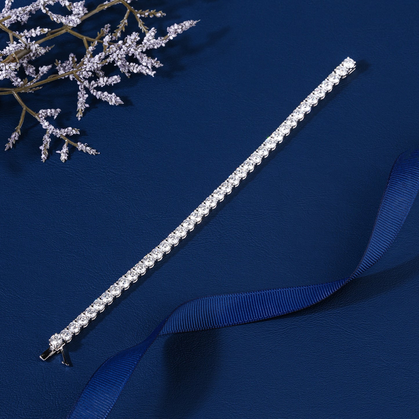 Round Lab Grown Diamond Tennis Bracelet