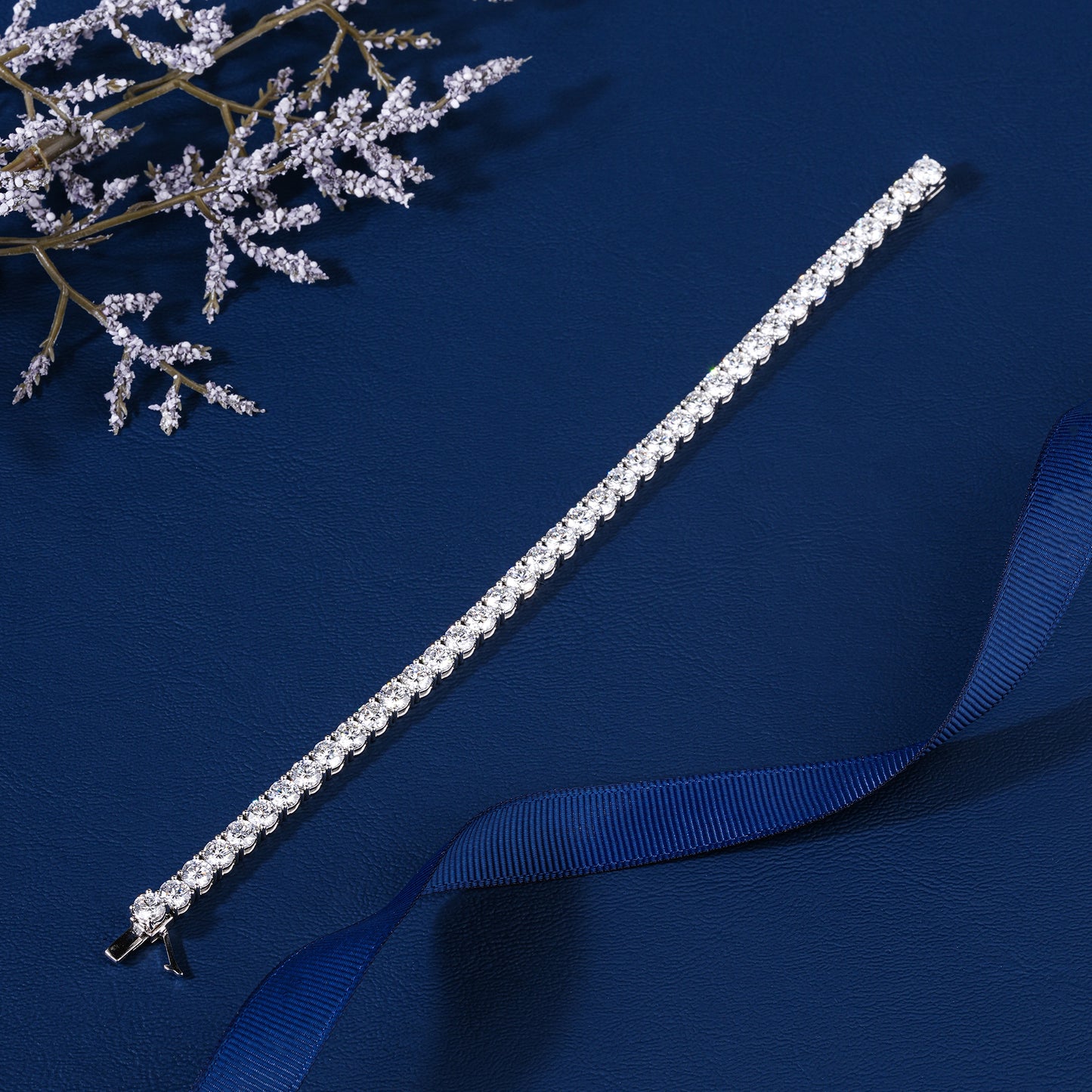 Round Lab Grown Diamond Tennis Bracelet