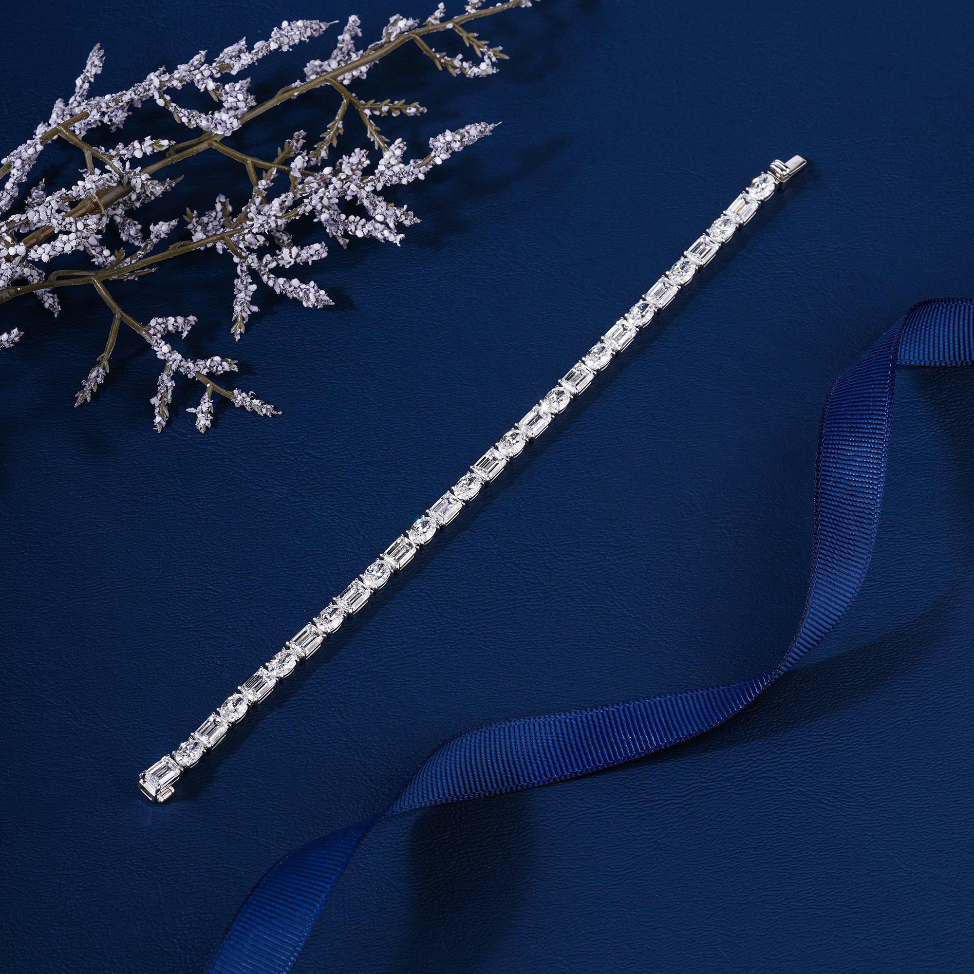 IGI Certified 14.55 CT Lab Grown Diamond Tennis Bracelet Mixed Shape Oval Emerald