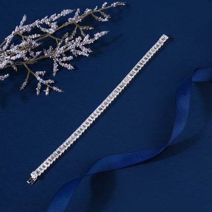 Emerald Cut Lab Grown Diamond Tennis Bracelet