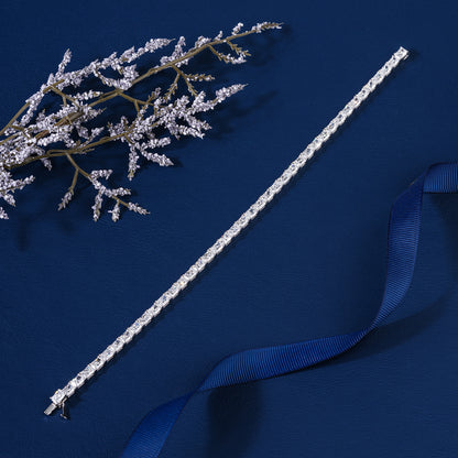 Elongated Radiant Cut Lab Grown Tennis Bracelet