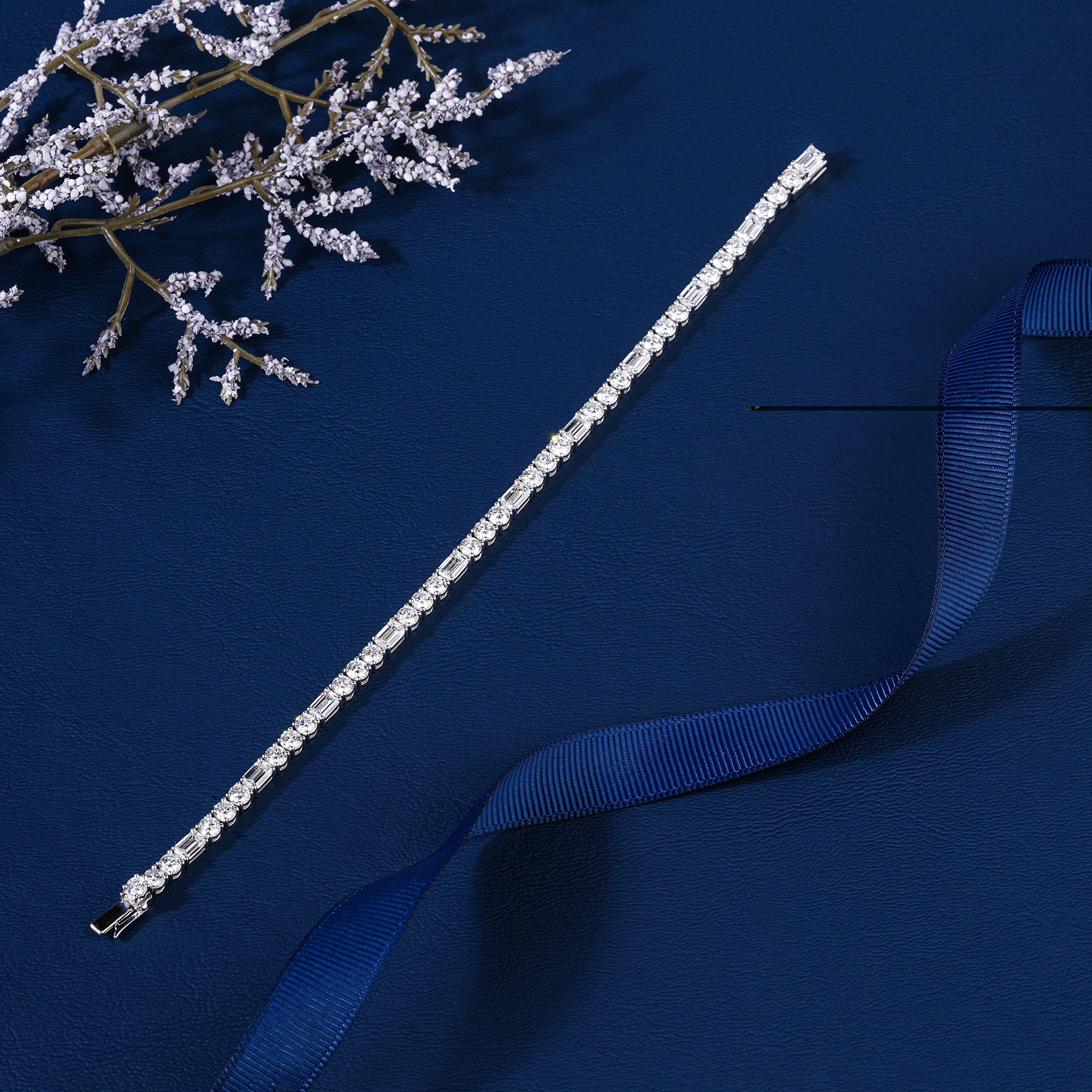 Stunning 16.76 CTW Lab Grown Diamond Tennis Bracelet Premium Step Brilliant Cut Emerald Round Shape Iconic Bridal Party