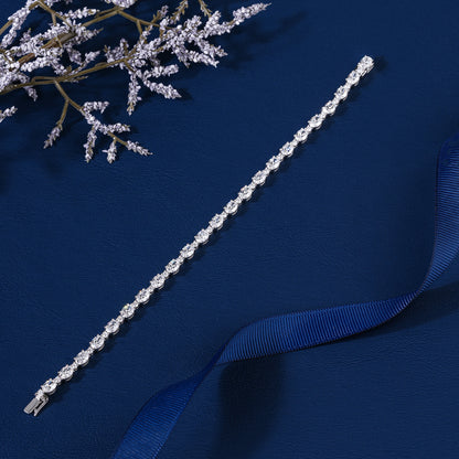 Oval-Round Lab Grown Diamond Tennis Bracelet