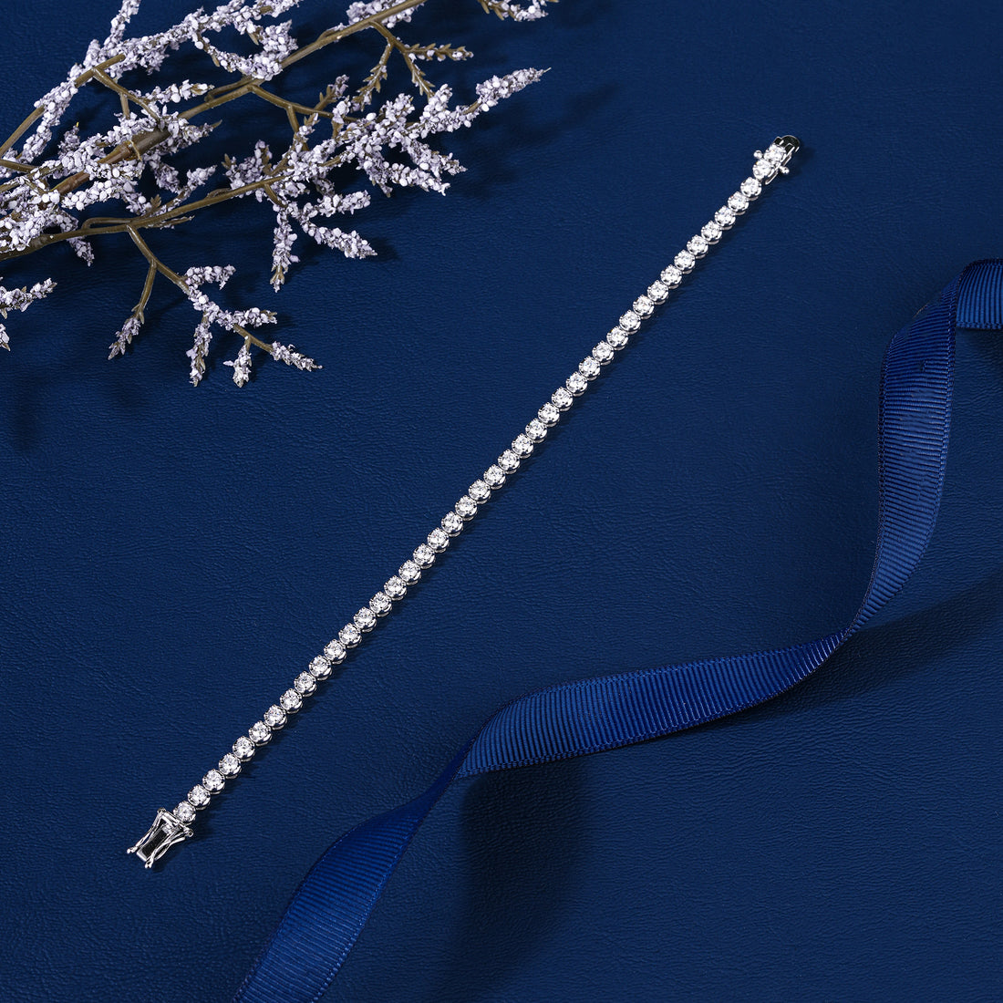 IGI Certified 3.08 CT Lab Grown Diamond Tennis Bracelet Round Cut 2.6mm Luxury Anniversary Jewelry for Women Wedding Gift